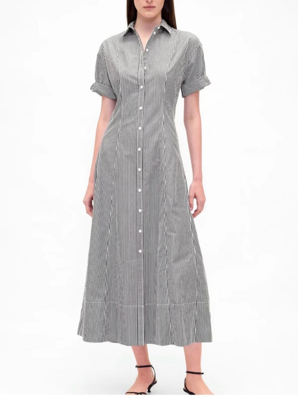 Gap Striped Button-Front Maxi Shirt Dress 💕